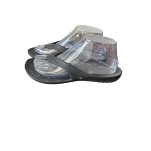 CROCS‎ Womens Flip Flops Thong Sandals Comfort Casual Summer Beach Black 8 Shoes